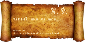 Miklóska Vilmos névjegykártya